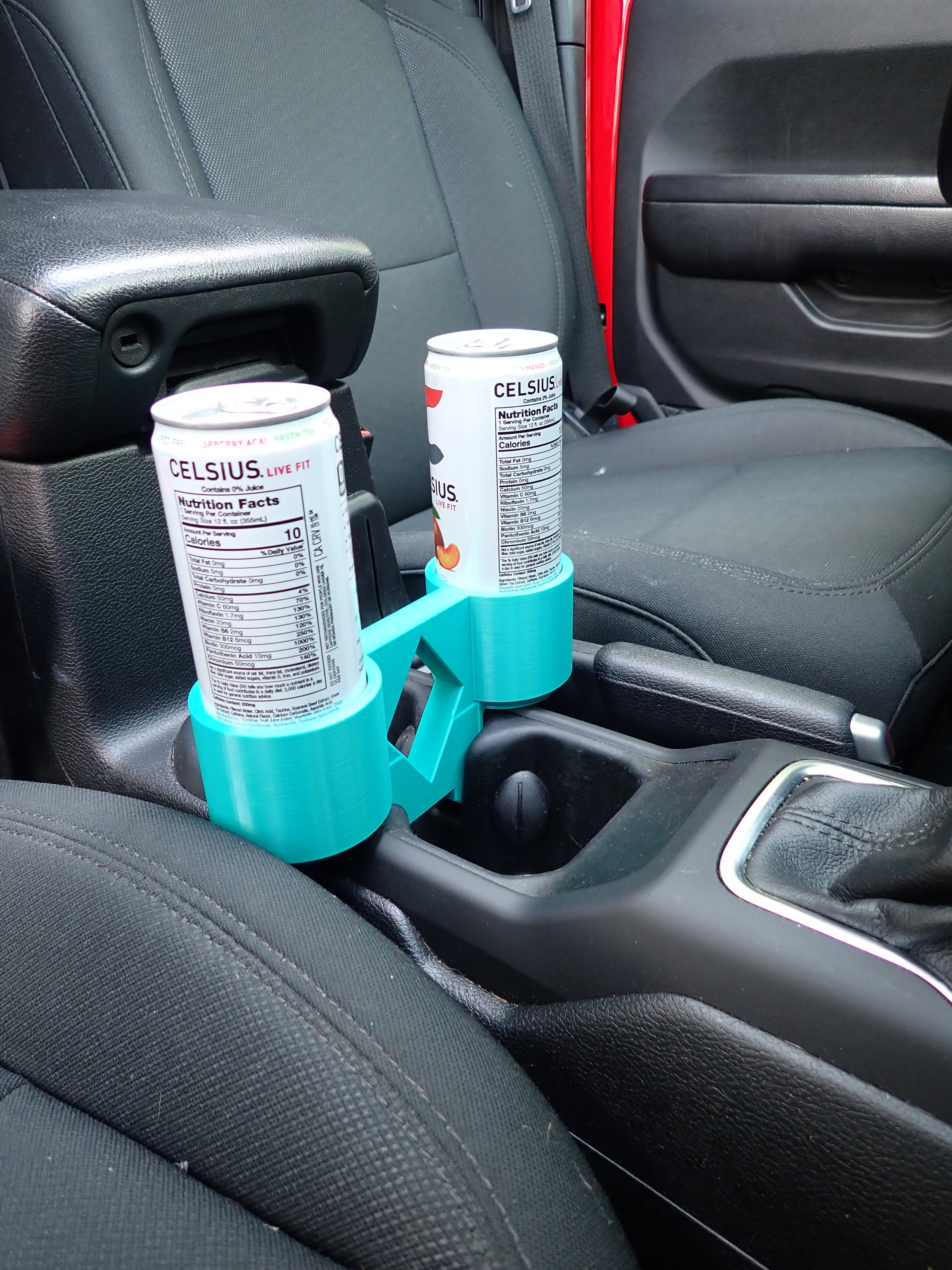 Buy teal 3rd Cup Holder-Skinny Double-for Jeep JL Wrangler and Gladiator (2018 to Present)