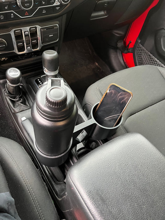 Double 3rd Cup Holder for Jeep JL Wrangler and Gladiator (2018 to Present)